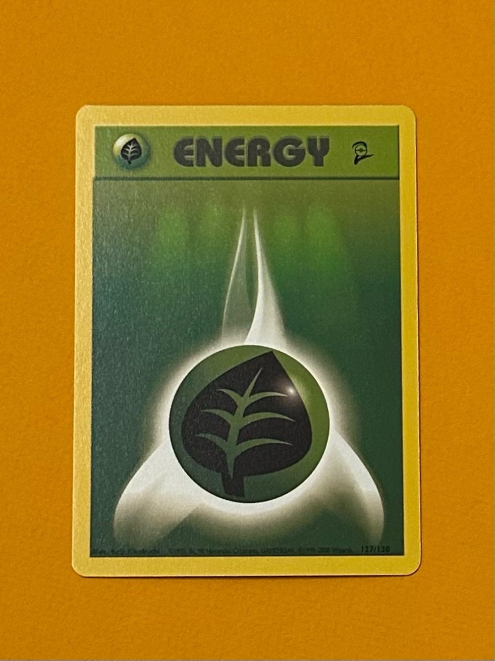 Grass Energy Pokémon Card -127/130 Base Set 2